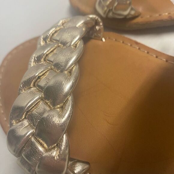 ROCK & CANDY by Zigi Jera Braided Gold Slip On Sandals Size 8 New With‎ Defects - Picture 7 of 9